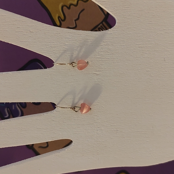 🌼Rose Quartz Minimalist Earrings - Picture 2 of 4